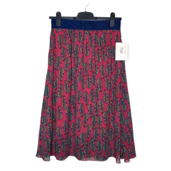 LuLaRoe Dresses & Skirts - LuLaRoe Lola Feather Print Midi Skirt NWT
